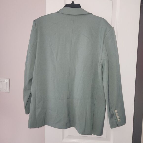 Womens Oversized Blazer Sage The Label Green Boyfriend Fit Jacket NWOT Small - Picture 3 of 5